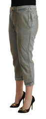 CYCLE Gray 100% Cotton Mid Waist Skinny Cropped Pants -   -  CYCLE.