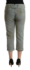CYCLE Gray 100% Cotton Mid Waist Skinny Cropped Pants -   -  CYCLE.