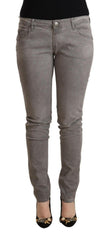 Acht Light Gray Washed Cotton Slim Fit Denim Jeans -   -  Acht.