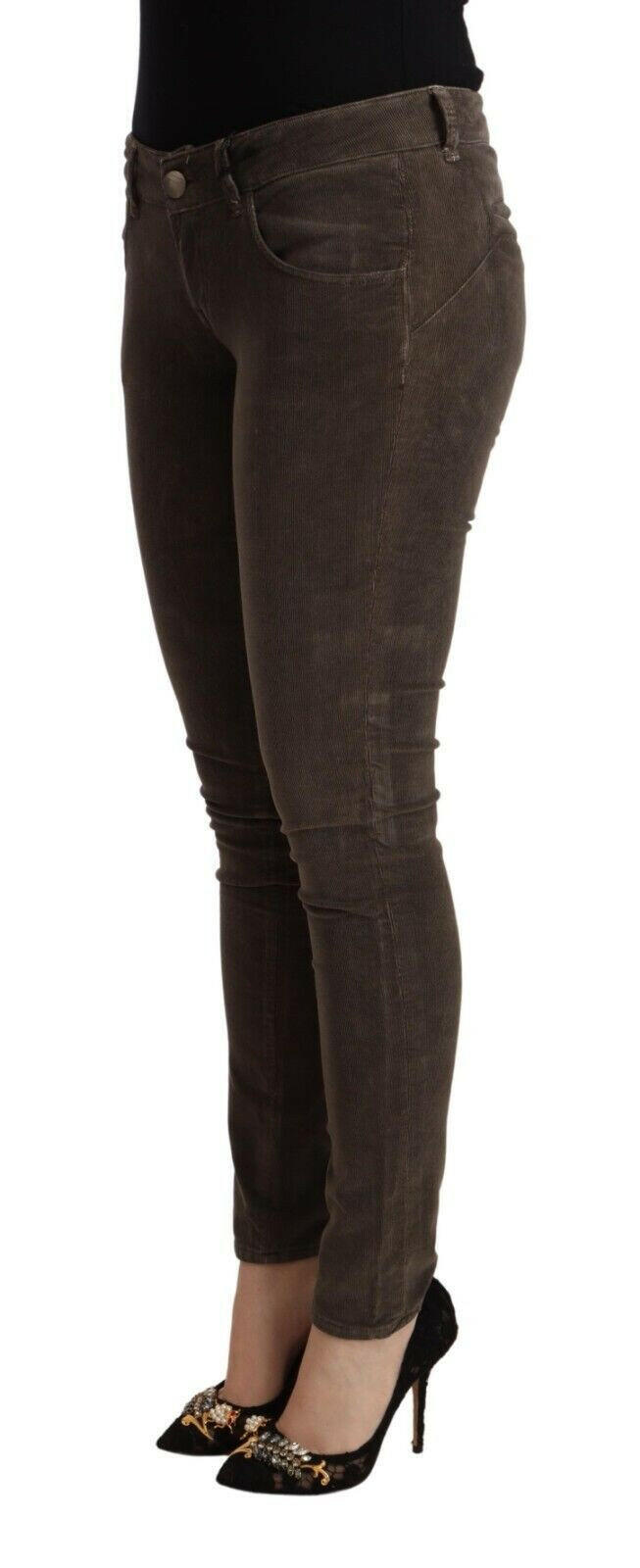 Acht Brown Cotton Slim Fit Denim Low Waist Jeans -   -  Acht.