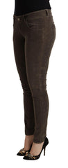 Acht Brown Cotton Slim Fit Denim Low Waist Jeans -   -  Acht.