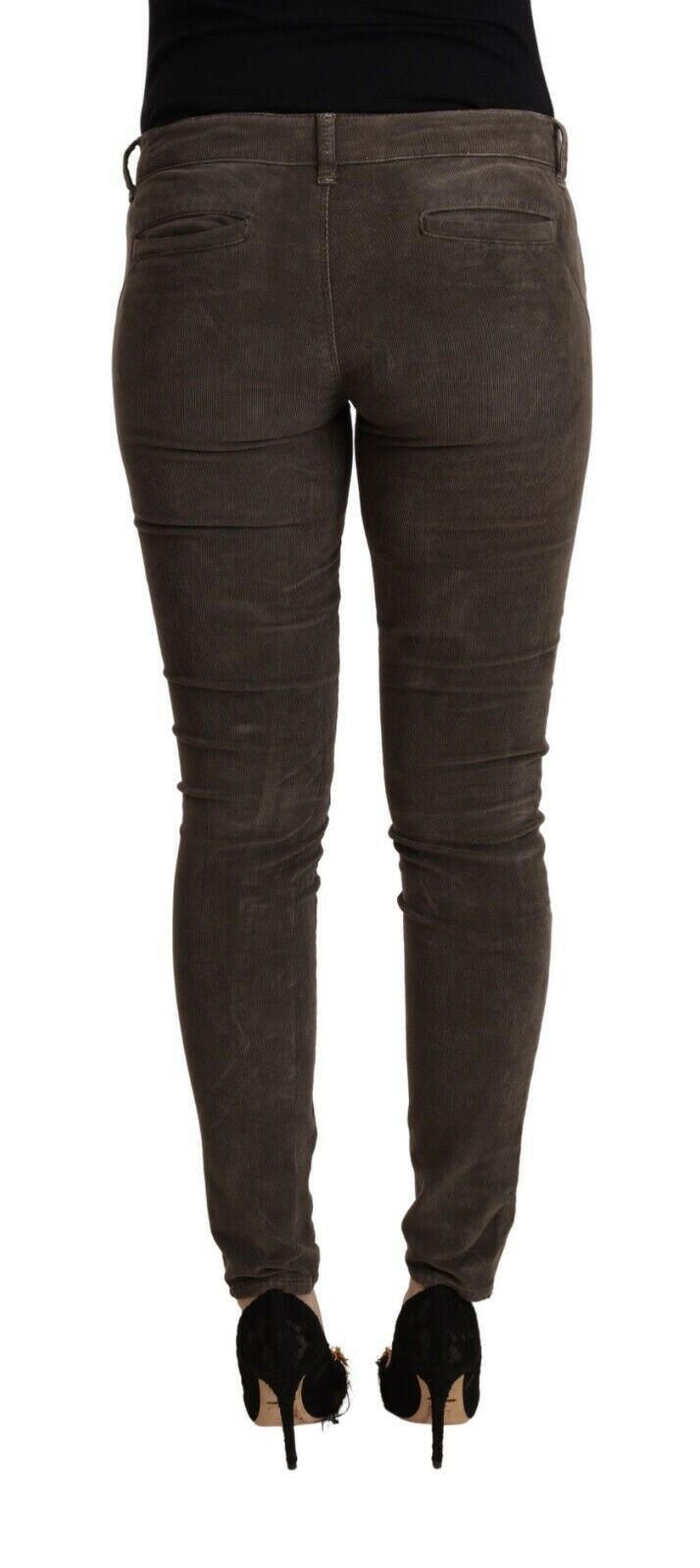 Acht Brown Cotton Slim Fit Denim Low Waist Jeans -   -  Acht.