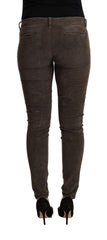 Acht Brown Cotton Slim Fit Denim Low Waist Jeans -   -  Acht.