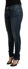 Acht Blue Washed Cotton Low Waist Slim Fit Denim Jeans -   -  Acht.