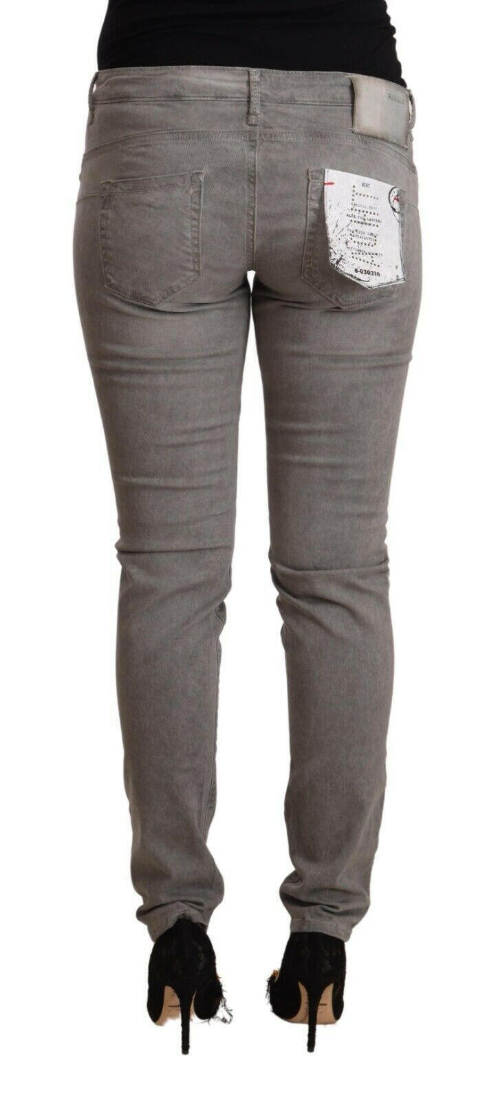 Acht Gray Cotton Low Waist Skinny Push Up Denim Jeans -   -  Acht.