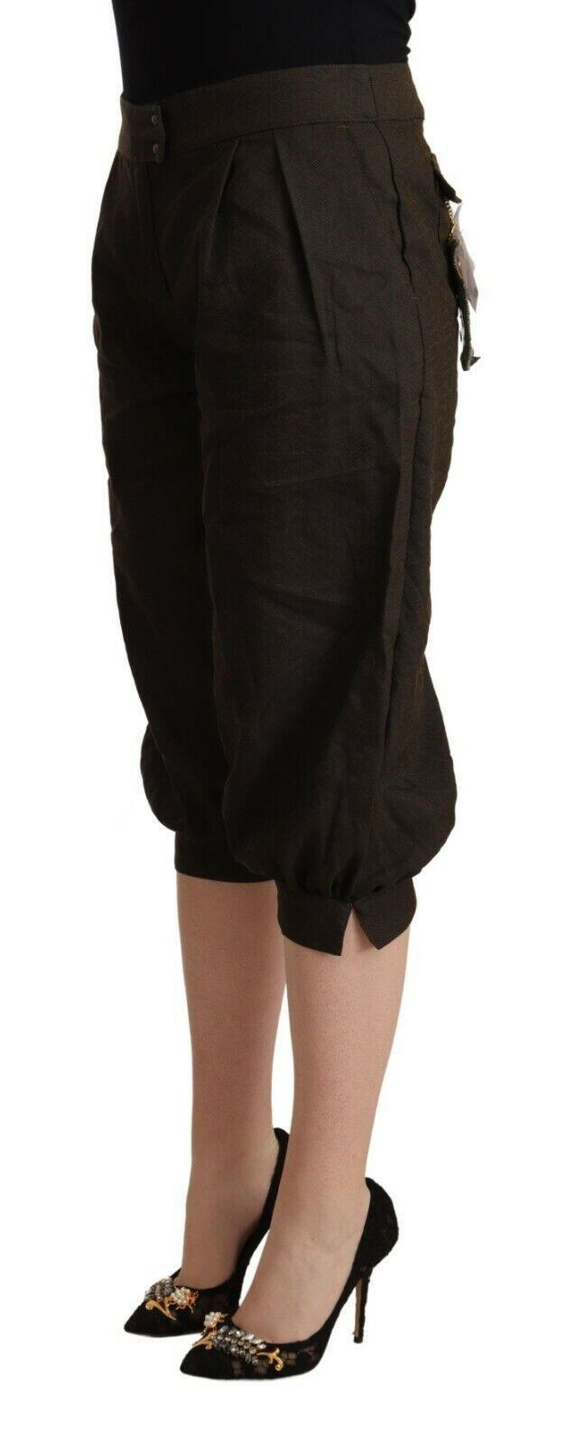 GF Ferre Brown Viscose Cropped Harem Pants -   -  GF Ferre.