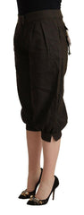 GF Ferre Brown Viscose Cropped Harem Pants -   -  GF Ferre.