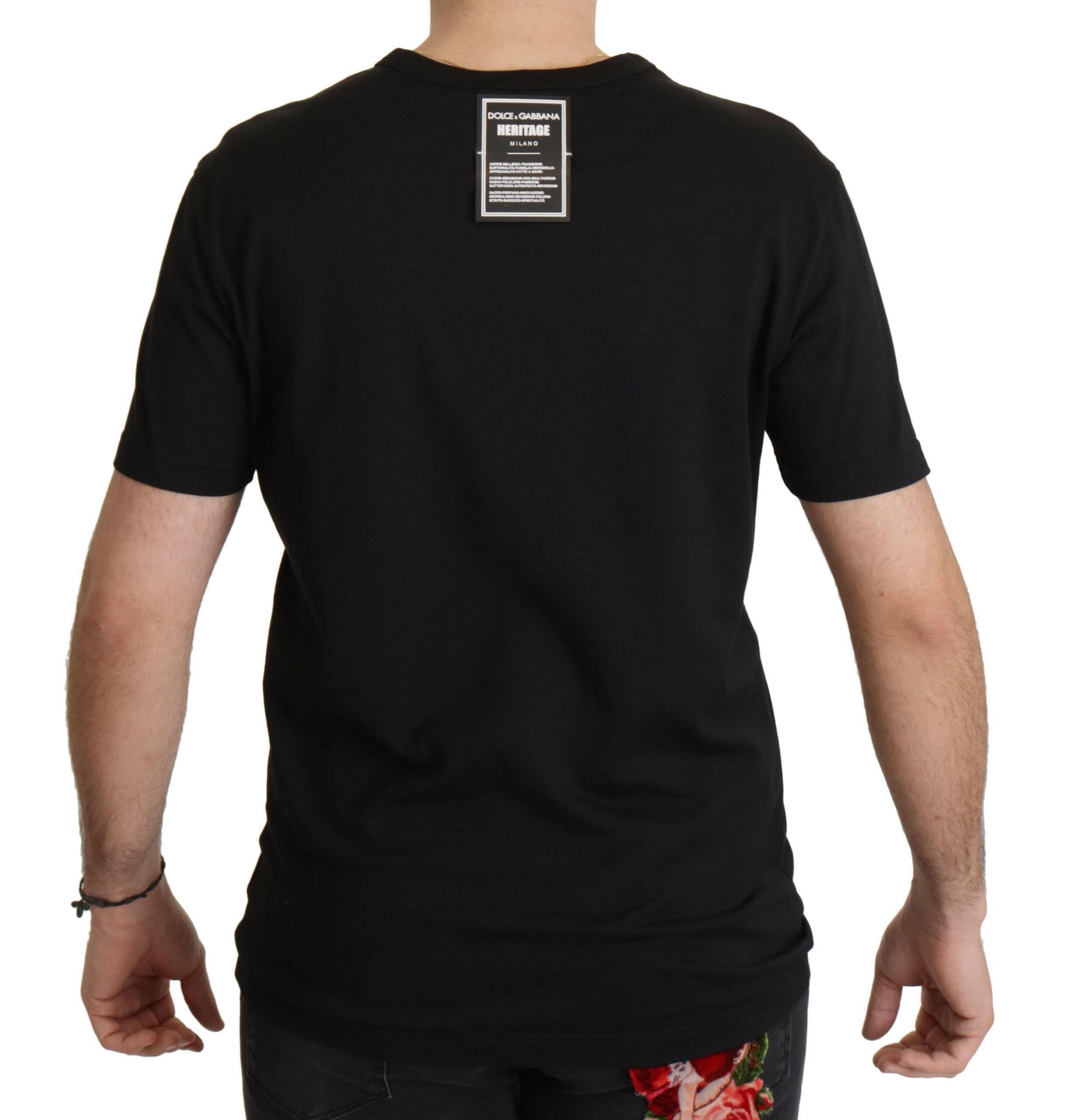 Dolce & Gabbana Black DG Baroque Cotton Crewneck T-shirt -   -  Dolce & Gabbana.