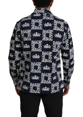 Dolce & Gabbana Blue Denim Stretch DG Crown Logo Casual Shirt -   -  Dolce & Gabbana.
