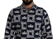 Dolce & Gabbana Blue Denim Stretch DG Crown Logo Casual Shirt -   -  Dolce & Gabbana.