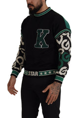 Dolce & Gabbana Black Green Cotton KING Star Crewneck Pullover Sweater -   -  Dolce & Gabbana.