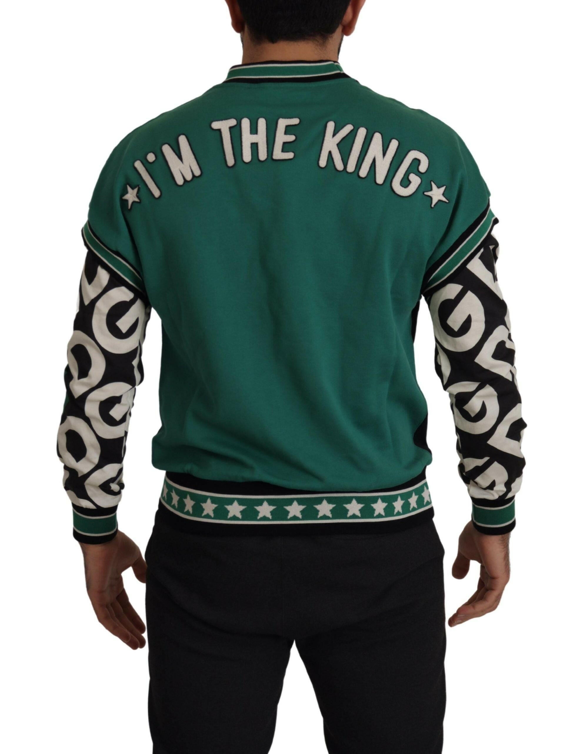 Dolce & Gabbana Black Green Cotton KING Star Crewneck Pullover Sweater -   -  Dolce & Gabbana.