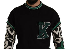 Dolce & Gabbana Black Green Cotton KING Star Crewneck Pullover Sweater -   -  Dolce & Gabbana.