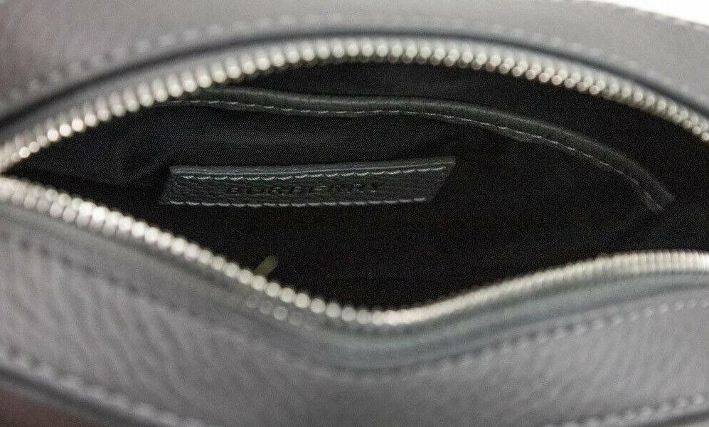 Burberry Thornton Small Grey Embossed Logo Grainy Leather Crossbody Handbag -  Luxury Cross Body Bag for Women -  Burberry.