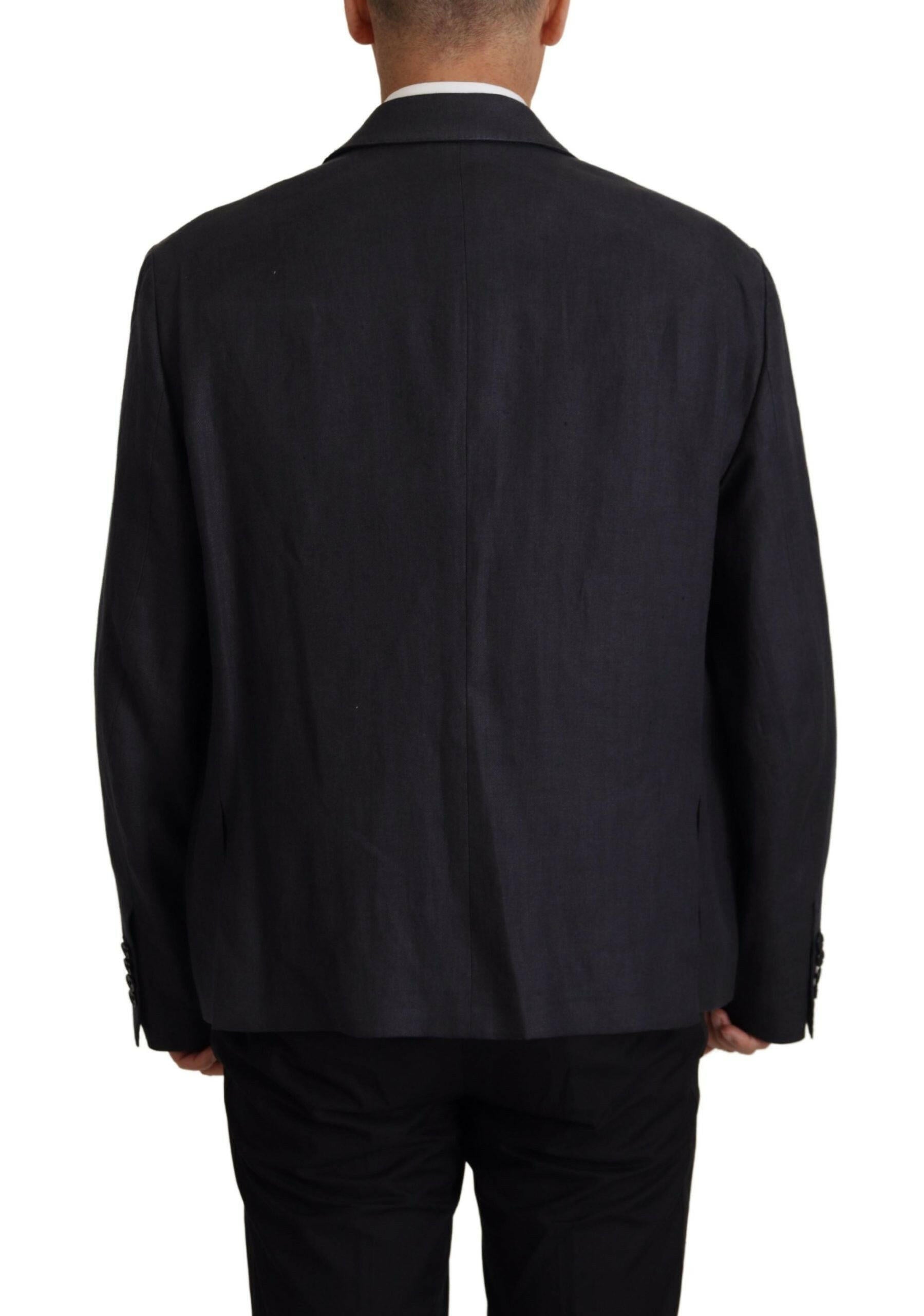 Dolce & Gabbana Blue Linen Formal Mens Blazer Jacket -   -  Dolce & Gabbana.