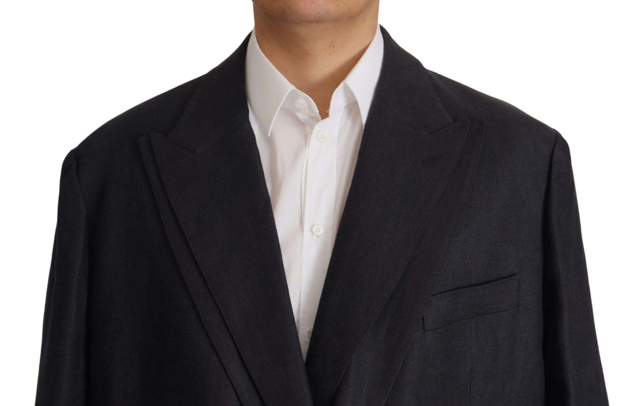 Dolce & Gabbana Blue Linen Formal Mens Blazer Jacket -   -  Dolce & Gabbana.