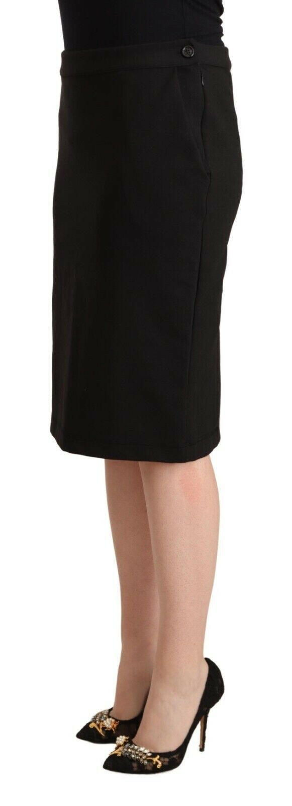 GF Ferre Black Straight Pencil Cut Knee Length Skirt -   -  GF Ferre.