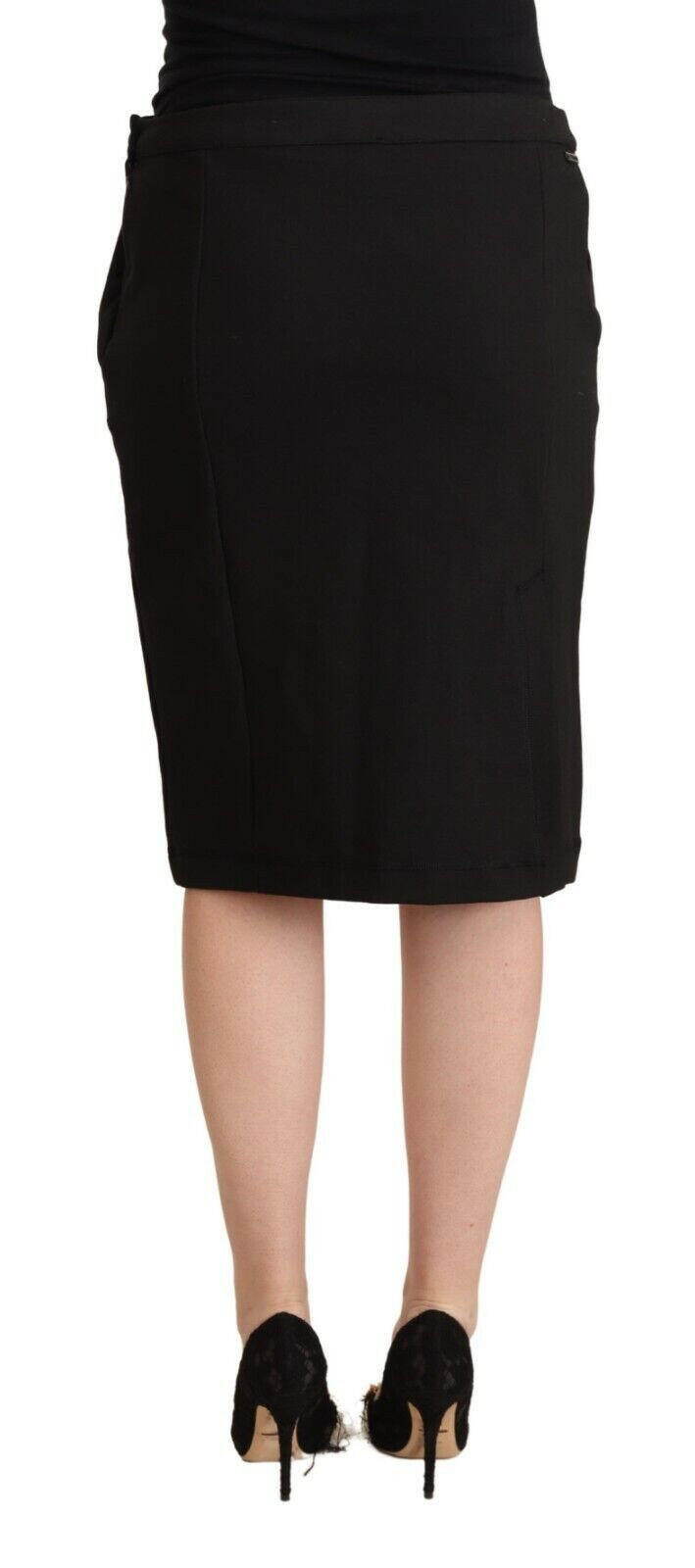 GF Ferre Black Straight Pencil Cut Knee Length Skirt -   -  GF Ferre.