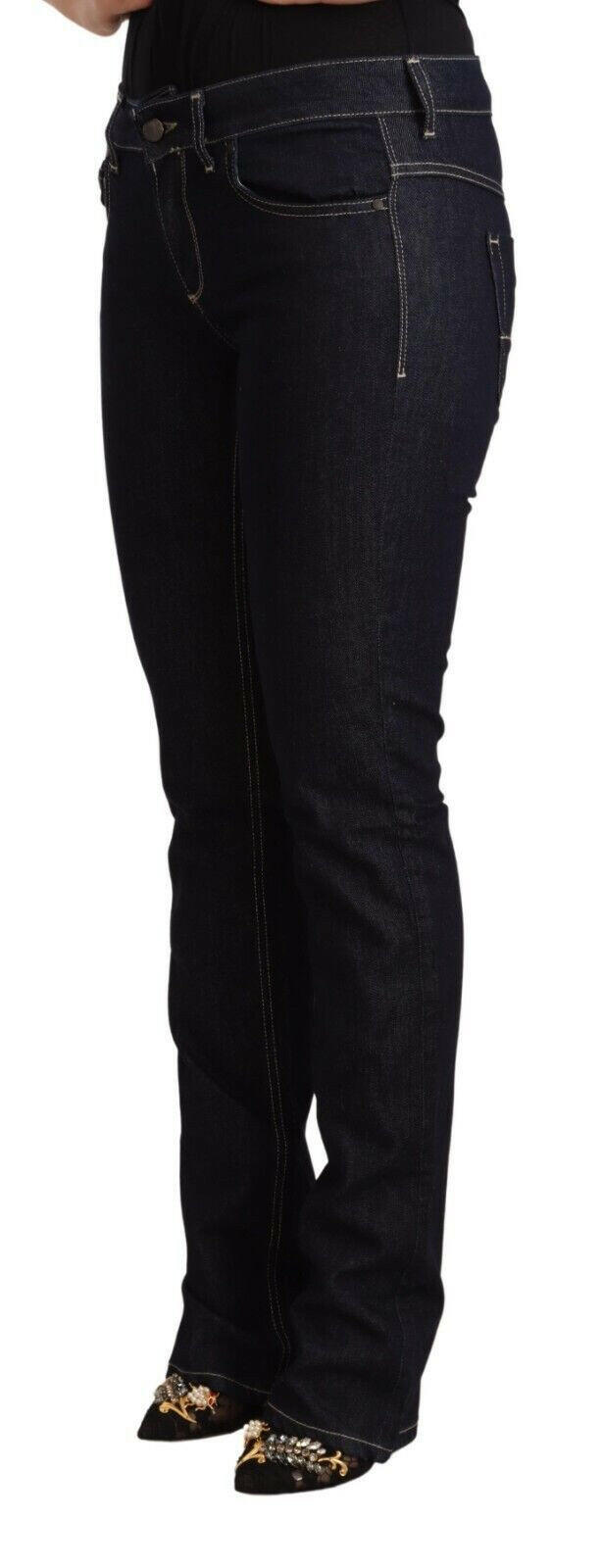 GF Ferre Black Cotton Stretch Low Waist Skinny Denim Jeans -   -  GF Ferre.