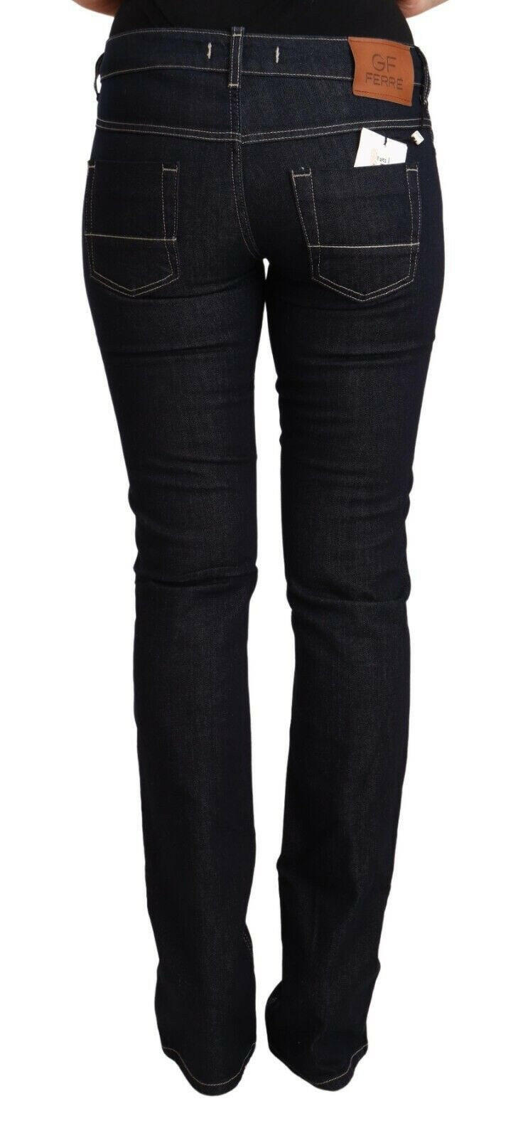 GF Ferre Black Cotton Stretch Low Waist Skinny Denim Jeans -   -  GF Ferre.