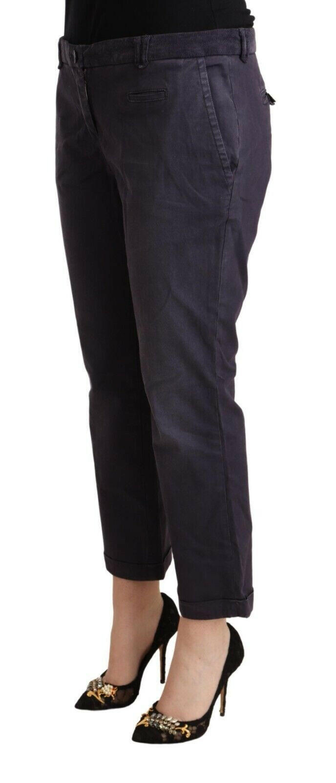 Jucca Black Low Waist Folded Hem Flared Cropped Pants -   -  Jucca.