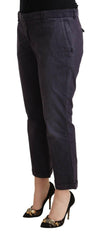 Jucca Black Low Waist Folded Hem Flared Cropped Pants -   -  Jucca.