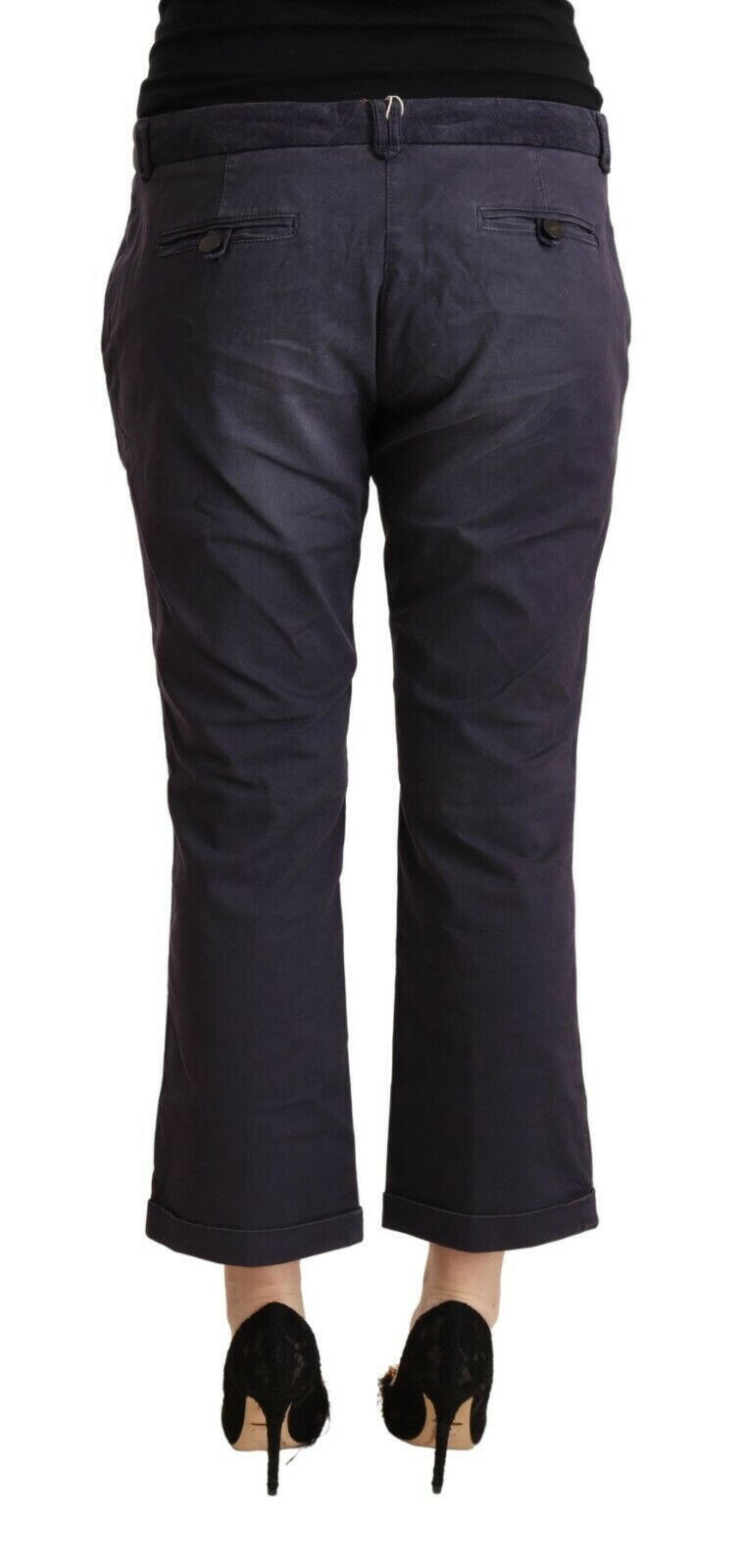 Jucca Black Low Waist Folded Hem Flared Cropped Pants -   -  Jucca.