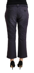 Jucca Black Low Waist Folded Hem Flared Cropped Pants -   -  Jucca.