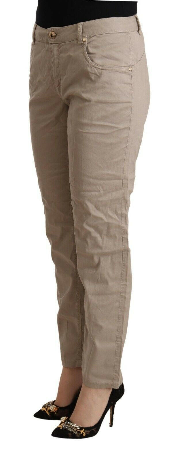 Acht Beige Tencel Mid Waist Tapered Casual Pants -   -  Acht.