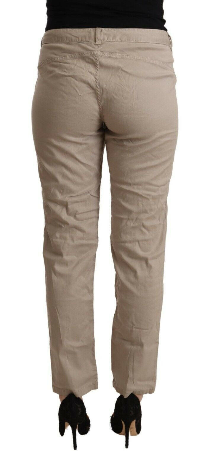 Acht Beige Tencel Mid Waist Tapered Casual Pants -   -  Acht.