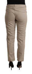 Acht Beige Tencel Mid Waist Tapered Casual Pants -   -  Acht.