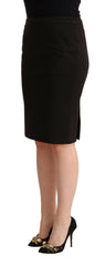 GF Ferre Black Straight Pencil Cut Knee Length Skirt -   -  GF Ferre.