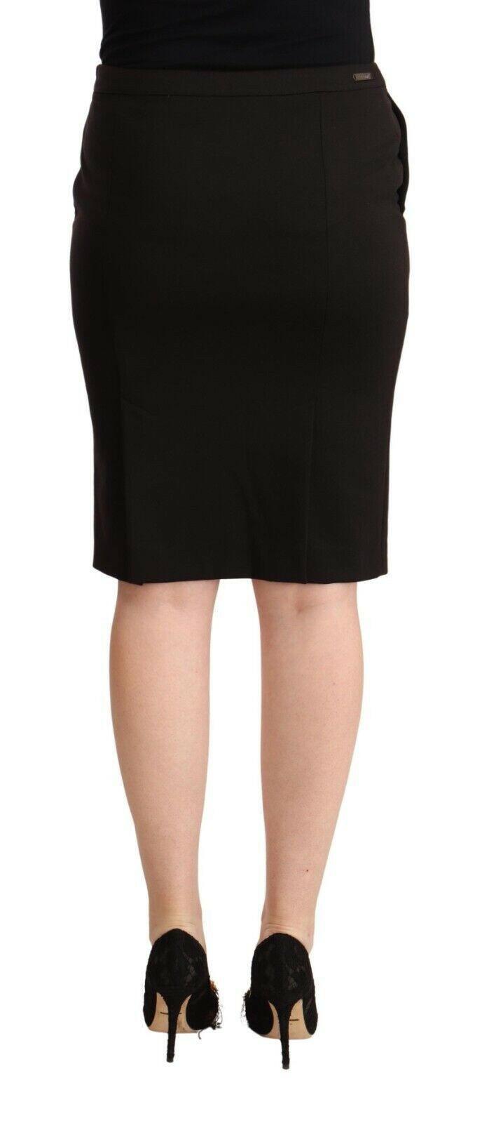 GF Ferre Black Straight Pencil Cut Knee Length Skirt -   -  GF Ferre.