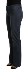 MARGHI LO' Dark Blue Cotton Straight Denim Jeans -   -  MARGHI LO'.