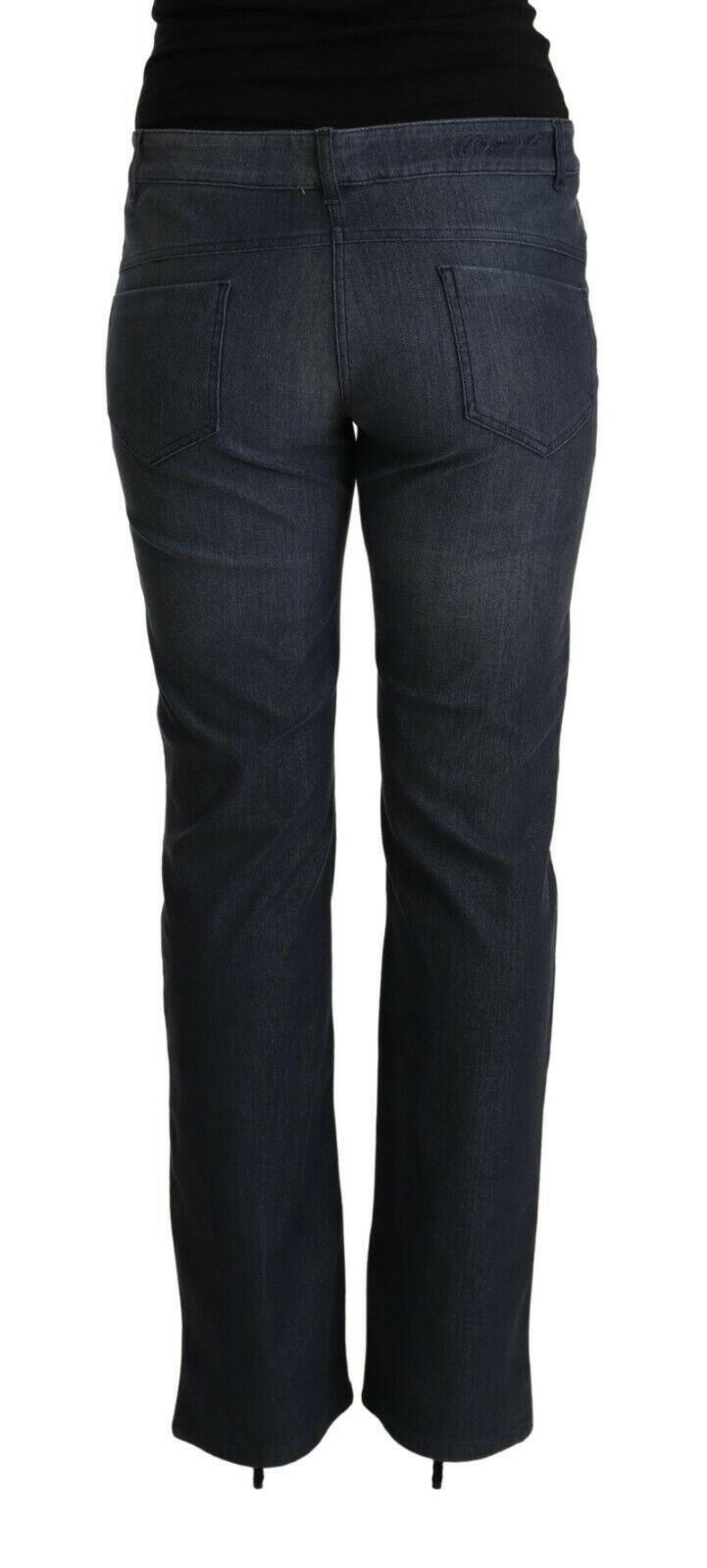 MARGHI LO' Dark Blue Cotton Straight Denim Jeans -   -  MARGHI LO'.