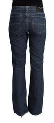 GF Ferre Blue Cotton Mid Waist Flared Denim Jeans -   -  GF Ferre.