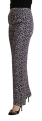 Michael Kors Black High Waist Printed Straight Pants -   -  Michael Kors.