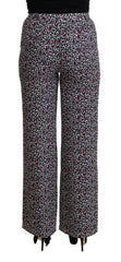 Michael Kors Black High Waist Printed Straight Pants -   -  Michael Kors.