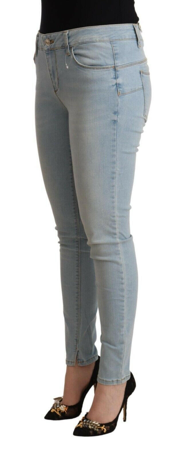 Liu Jo Light Blue Cotton Mid Waist Slim Fit Denim Jeans -   -  Liu Jo.