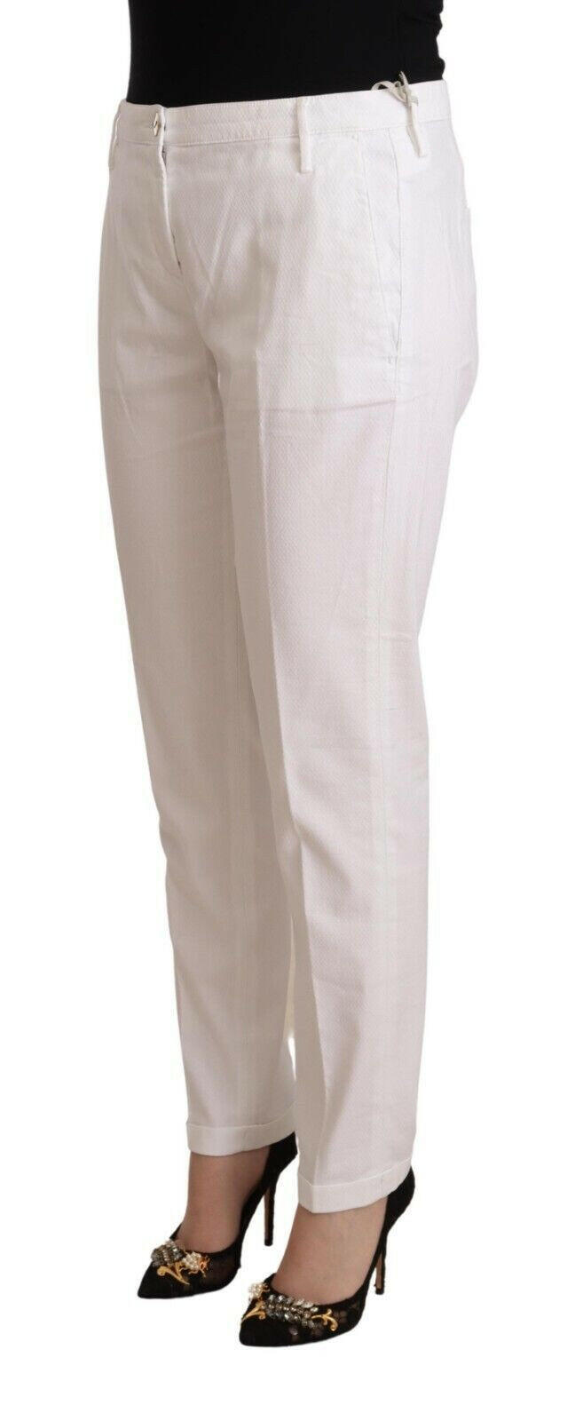 Jacob Cohen White Mid Waist Tapered Birgitte Pants -   -  Jacob Cohen.