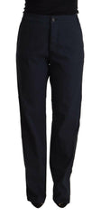 Exte Black High Waist Tapered Cotton Pants -   -  Exte.