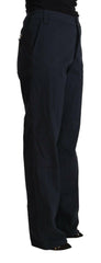 Exte Black High Waist Tapered Cotton Pants -   -  Exte.
