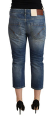 Dondup Blue Washed Mid Waist Capri Denim Jeans -   -  Dondup.