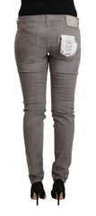 Acht Gray Cotton Low Waist Skinny Push Up Denim Jeans -   -  Acht.