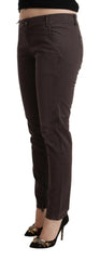 Ermanno Scervino Brown Cotton Low Waist Slim Fit Pants -   -  Ermanno Scervino.