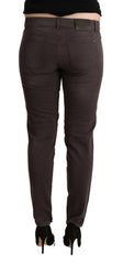 Ermanno Scervino Brown Cotton Low Waist Slim Fit Pants -   -  Ermanno Scervino.