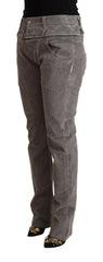 Acht Gray Cotton Straight Fit High Waist Pants -   -  Acht.