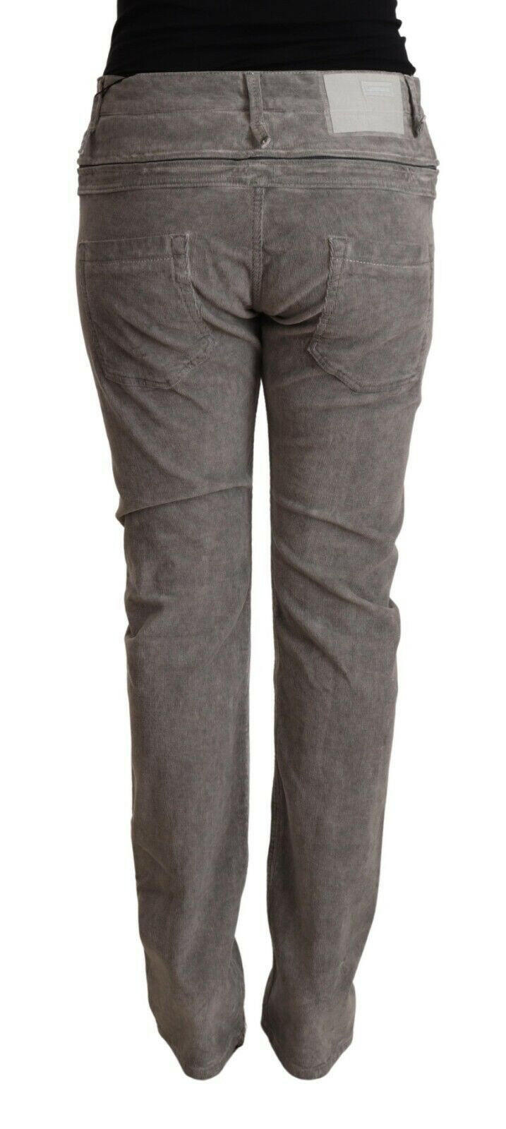 Acht Gray Cotton Straight Fit High Waist Pants -   -  Acht.