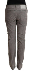 Acht Gray Cotton Straight Fit High Waist Pants -   -  Acht.
