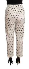 Ermanno Scervino White Polka Dotted High Waist Tapered Pants -   -  Ermanno Scervino.